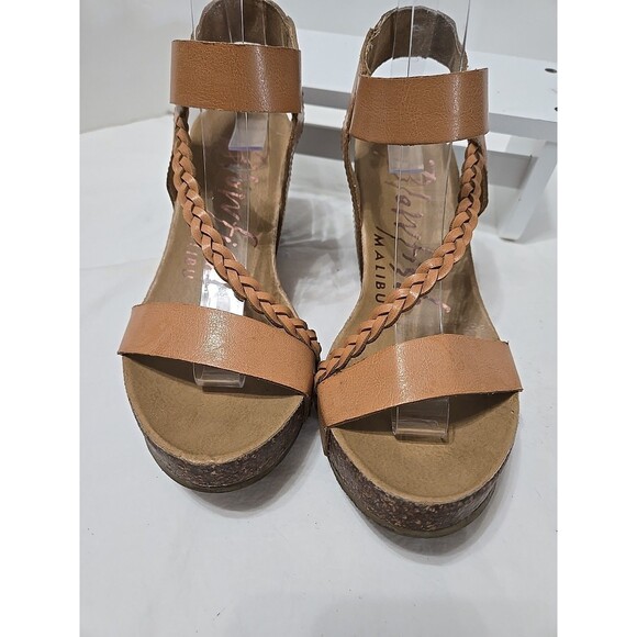 Blowfish Malibu Womens Wedge Strap-on Sandals Size 7 Heavan 2 Brown - Picture 5 of 8